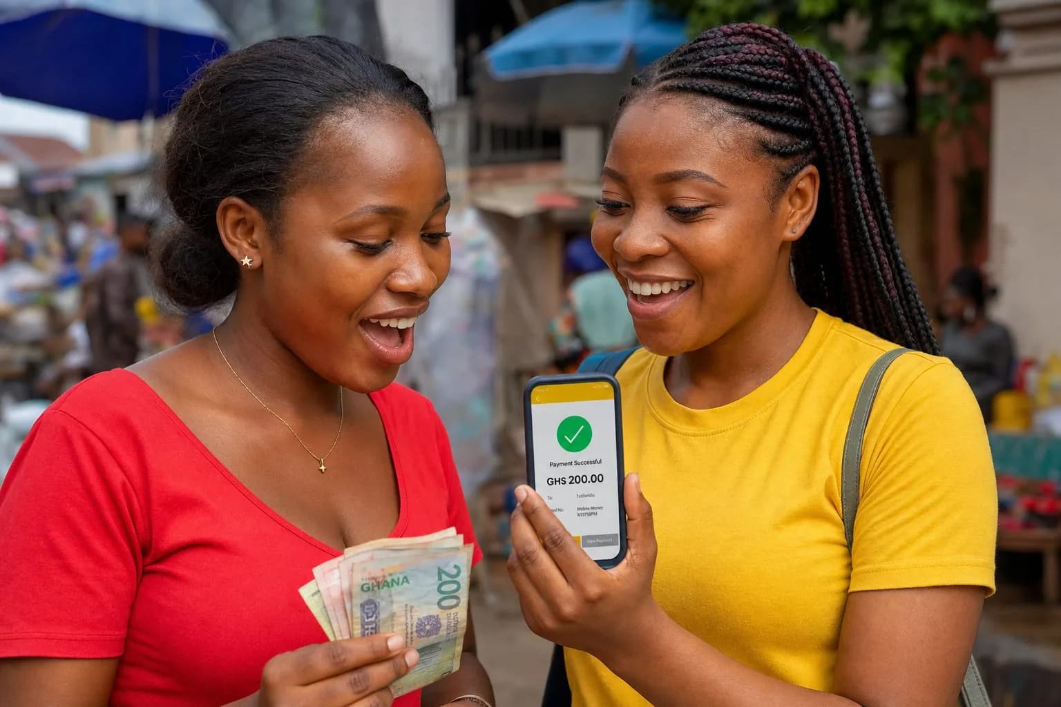 A member receiving a Mobile Money pickup